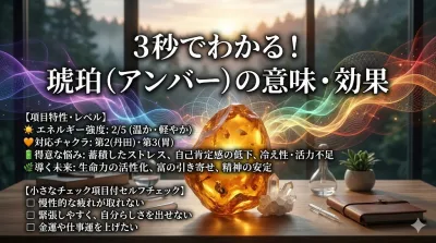 3秒でわかる琥珀（アンバー）の意味、効果｜パワーストーン辞典