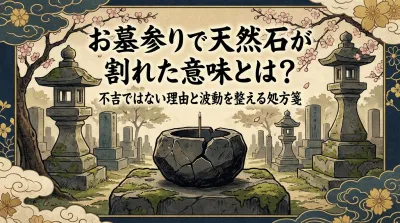 お墓参りで天然石が割れた意味とは？不吉ではない理由と波動を整える処方箋