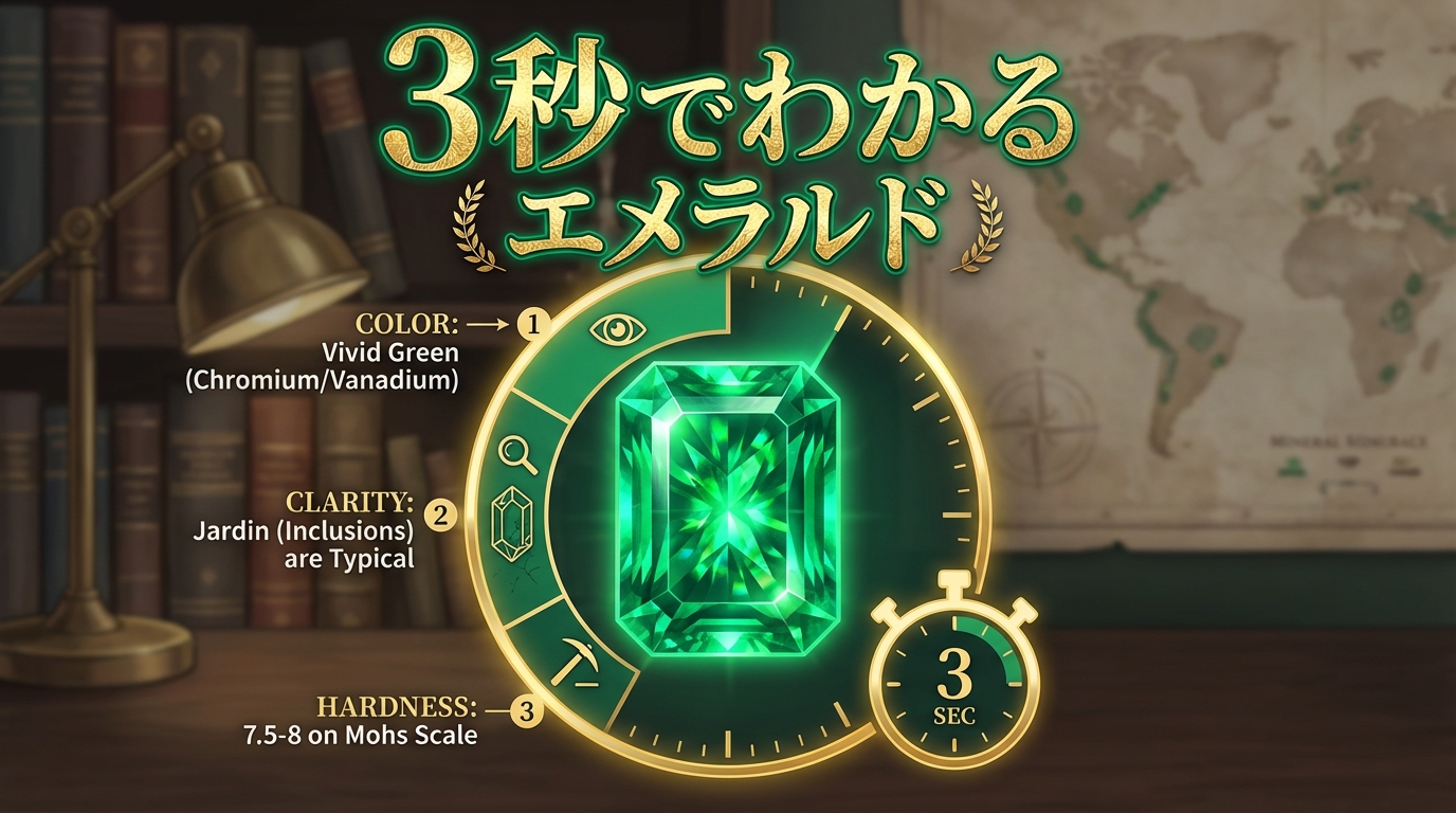 3秒でわかるエメラルドの意味、効果｜パワーストーン辞典