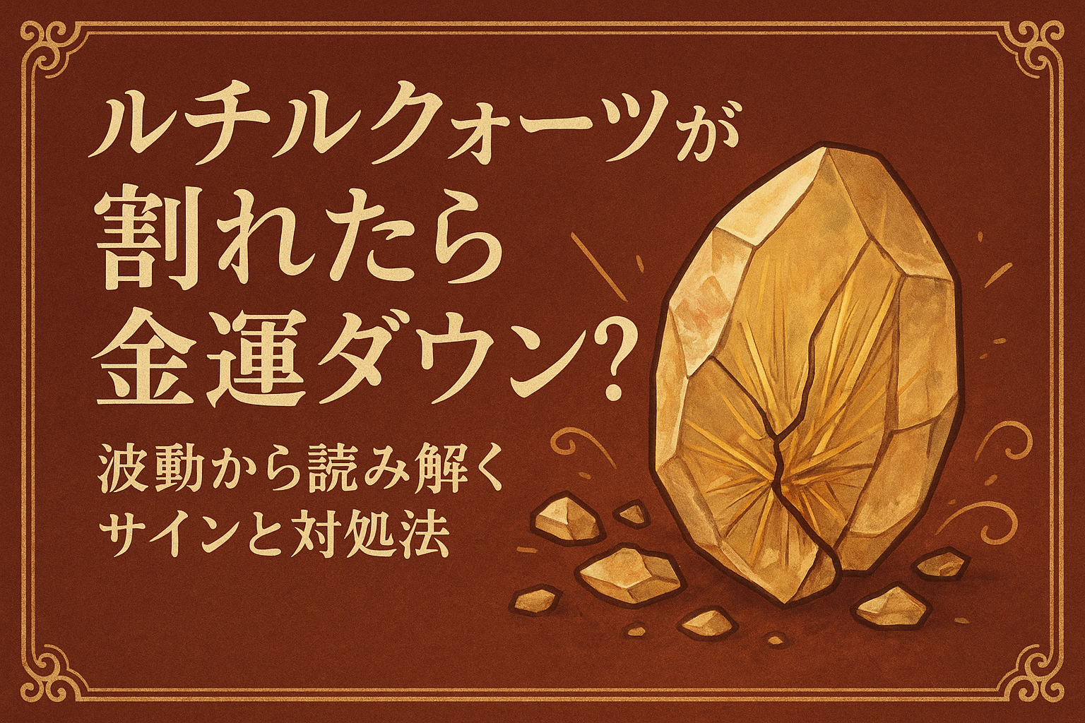 ルチルクォーツが割れたら金運ダウン?波動から読み解くサインと対処法