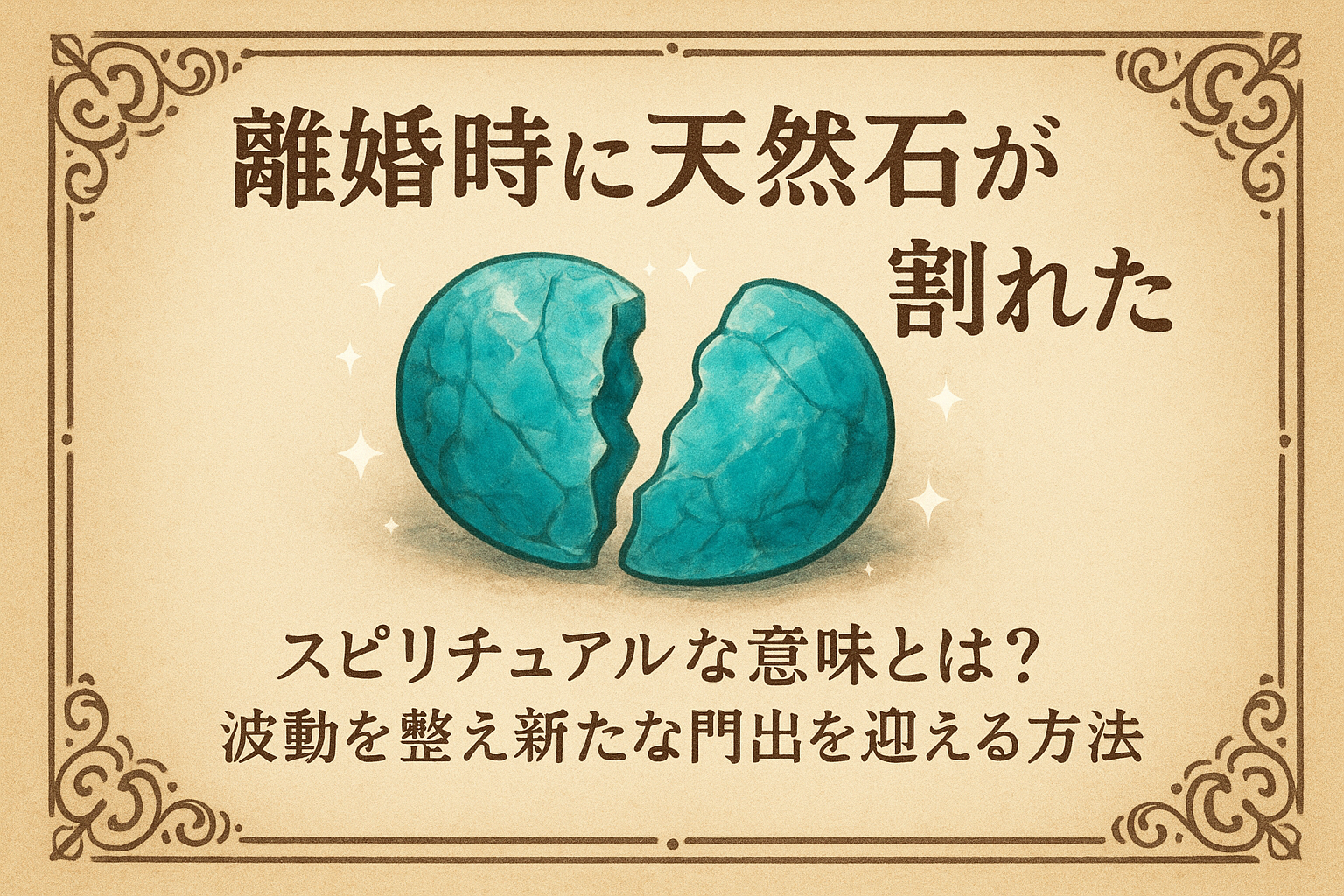 離婚時に天然石が割れたスピリチュアルな意味とは？波動を整え新たな門出を迎える方法