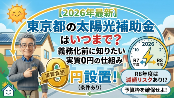 【2026年最新】東京都の太陽光補助金はいつまで？義務化前に知っておきたい「実質0円」の仕組み