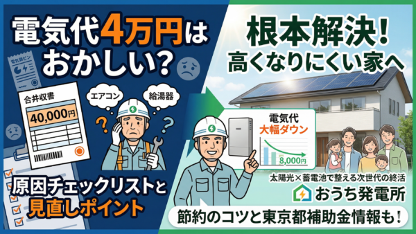電気代4万円はおかしい？原因チェックリストと今すぐ見直すべきポイント
