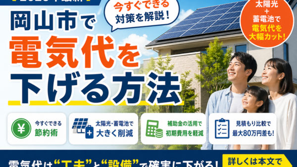 【2026年最新】岡山市の電気代を下げる方法｜今すぐできる対策と蓄電池・補助金の現実