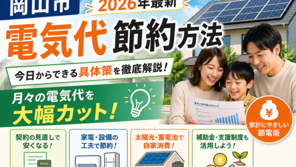 【2026年最新】岡山市の電気代節約方法｜今すぐ下げる具体策と失敗しない順番