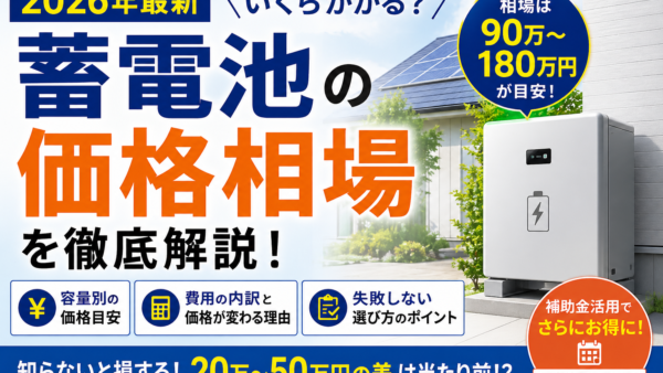 【2026年最新】蓄電池の価格相場はいくら？失敗しない選び方と費用のリアルを暴露