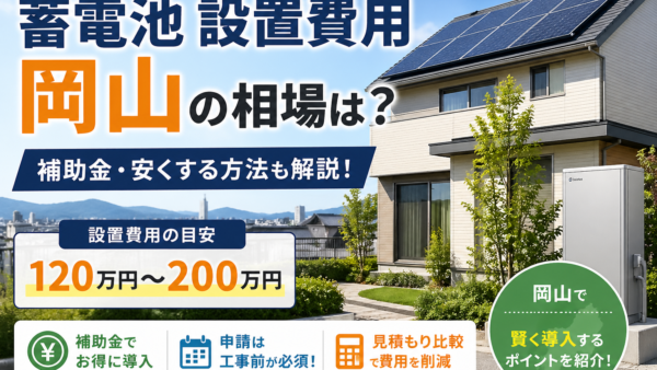【2026年最新】岡山の蓄電池設置費用はいくら？相場・岡山市の補助金・安くする方法まで解説