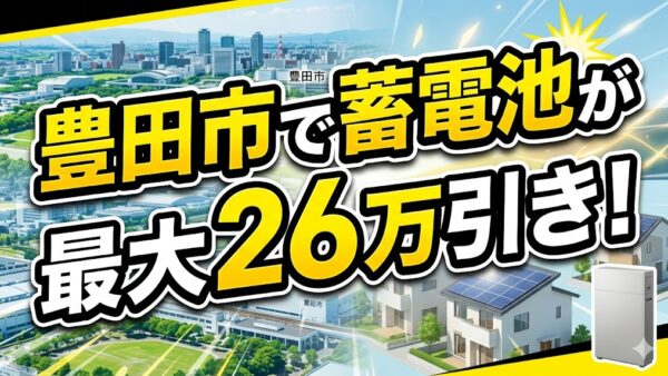 【2026年最新】豊田市の蓄電池補助金はいくら？対象条件・申請期間・注意点をわかりやすく解説