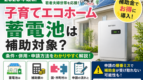 【2026年最新】岡山市の蓄電池は子育てエコホームでいくら得？対象条件・申請期間・失敗しない進め方