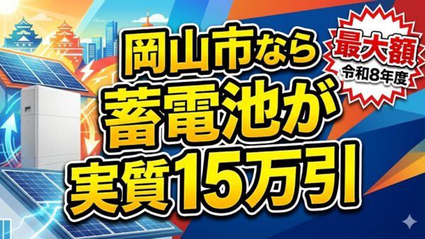 【2026年最新】岡山市の蓄電池補助金はいくら？対象条件・申請期間・注意点をわかりやすく解説