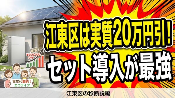 【2026年最新】江東区の蓄電池補助金はいくら？対象条件・申請期間・注意点をわかりやすく解説