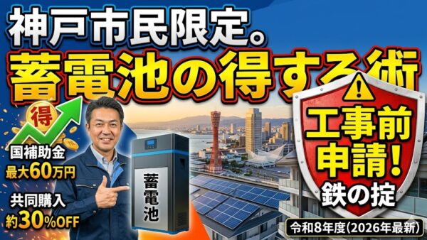 【2026年最新】神戸市の蓄電池補助金はいくら？対象条件・申請期間・注意点をわかりやすく解説