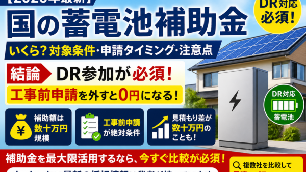 【2026年最新】岡山市の蓄電池補助金はいくら？国のDR補助が鍵｜対象条件・申請期間・注意点