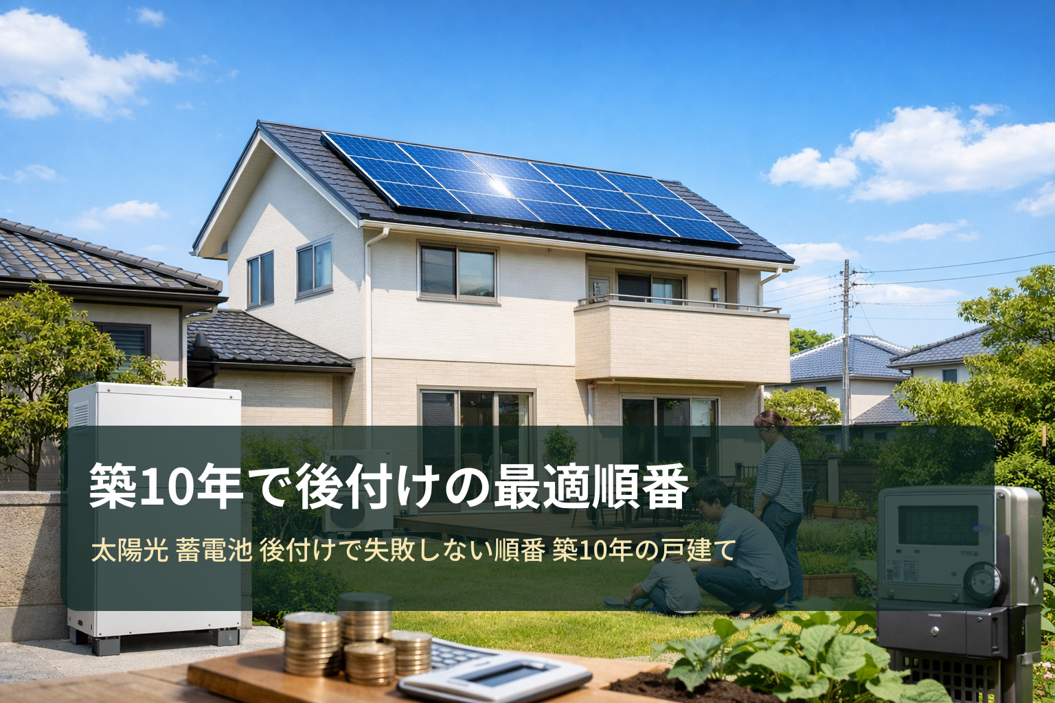 築10年の戸建てで「太陽光＋蓄電池」を後付けする失敗しない順番｜比較と補助金の進め方