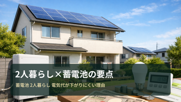 蓄電池は2人暮らしだと電気代が下がりにくい理由と失敗しない比較術｜タイナビ・東京ガスの使い分け