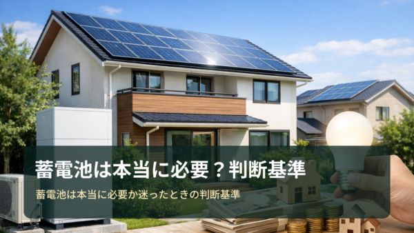 蓄電池は本当に必要か迷ったときの判断基準｜結論と比較の進め方【PR】