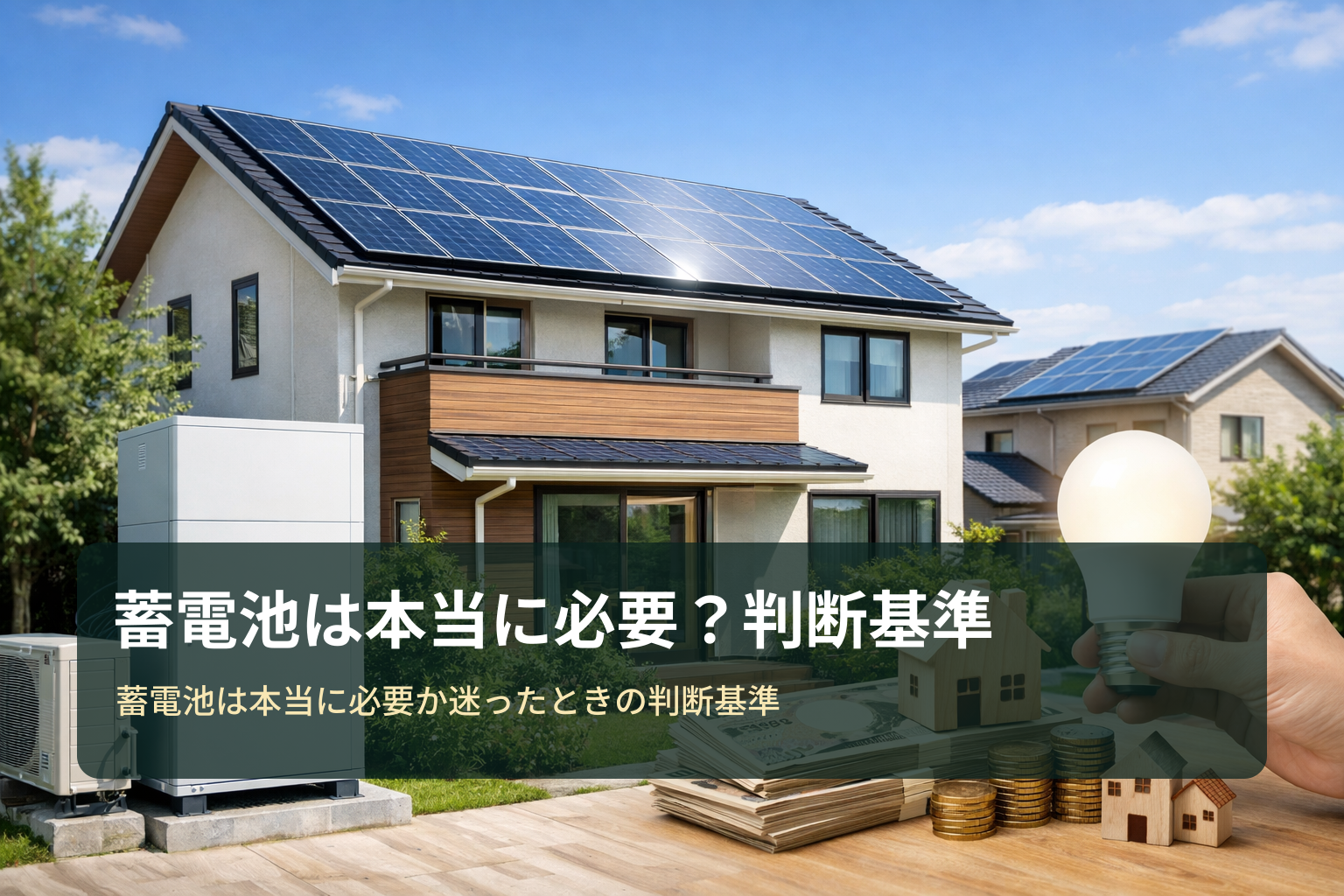蓄電池は本当に必要か迷ったときの判断基準｜結論と比較の進め方【PR】