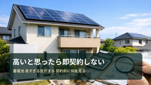 蓄電池が「高すぎる気がする」人へ｜契約前に必ず見るポイントと相場確認の進め方