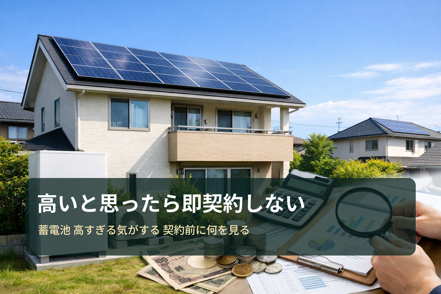 蓄電池が「高すぎる気がする」人へ｜契約前に必ず見るポイントと相場確認の進め方
