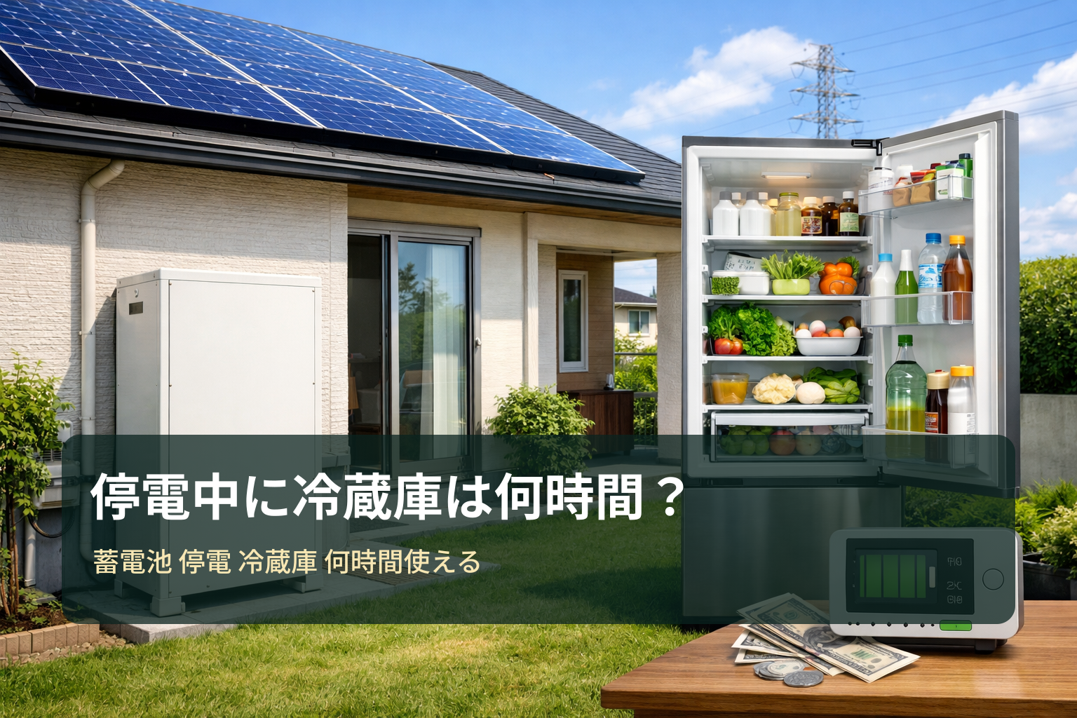 蓄電池で停電中に冷蔵庫は何時間使える?目安の計算方法と備え方【関東は東京ガスも比較】