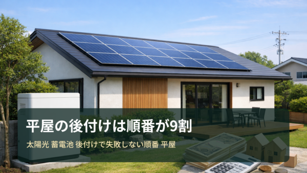 平屋で「太陽光＋蓄電池」を後付けする正解の順番｜失敗回避と見積もり比較のコツ