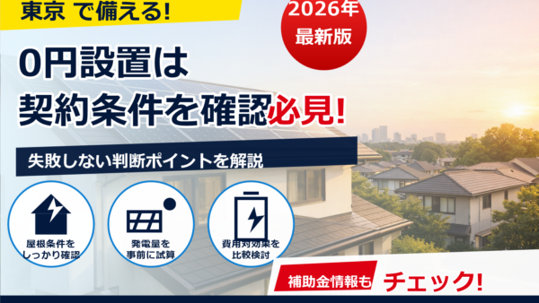 東京の太陽光発電0円設置は本当にお得？契約前に知るべきメリット・デメリット