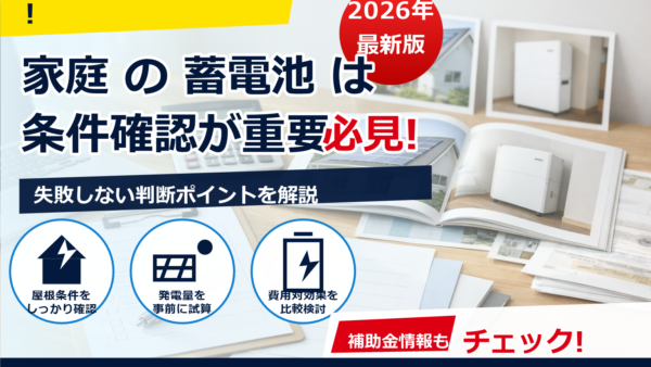 2026年の蓄電池補助金に年収制限はある？国・自治体の実態と確認ポイント