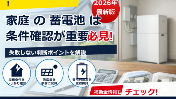 蓄電池の補助金は2026年もある？所得制限はあるかをわかりやすく解説
