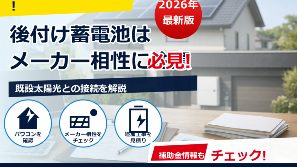 2026年の蓄電池補助金は太陽光後付けでも対象？条件・申請の流れをわかりやすく解説