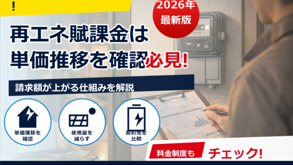 再エネ賦課金の2026年単価はどうなる？過去の推移と家計への影響・計算方法をやさしく解説