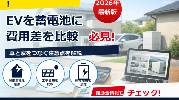 2026年の蓄電池補助金はV2H併用でどう変わる？対象・金額の影響と申請ポイント