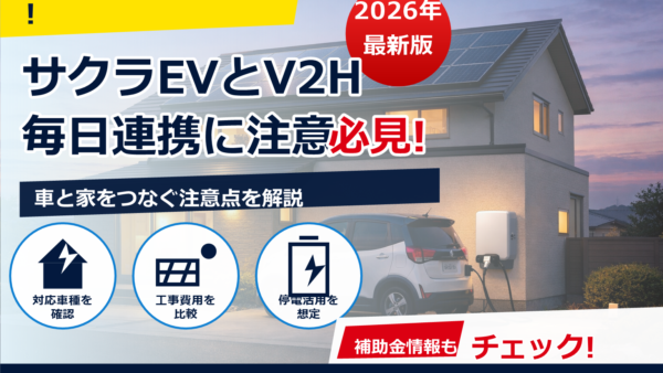 サクラEVはV2Hと毎日連携できる？対応機器・設定・電気代メリットをやさしく解説