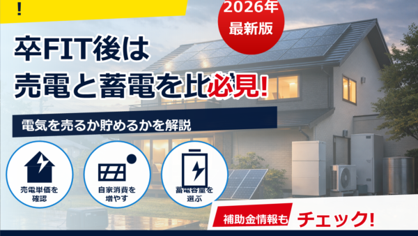 卒FIT後はどうする？停電対策と自家消費に強い蓄電池の選び方と費用相場【無料見積もりガイド】