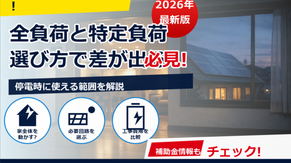 蓄電池は全負荷と特定負荷のどっち？違い・費用・選び方をやさしく解説