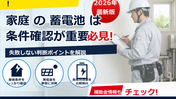 蓄電池の設置業者の選び方チェックリスト｜見積もりの見方と失敗しないポイント