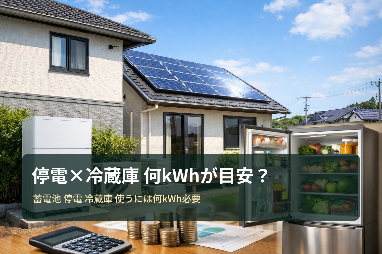 停電で冷蔵庫を動かすには蓄電池が何kWh必要？目安・計算方法・相場と見積もりのコツ