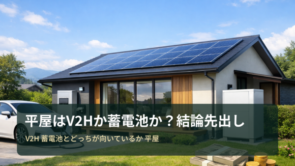 平屋はV2Hと蓄電池どっちが向いている？結論と費用・補助金のチェックポイント【比較と見積りガイド】